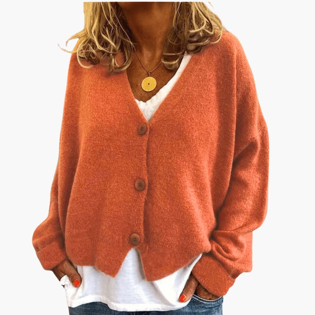Brooke | Knitted Button V-Neckline Cardigan