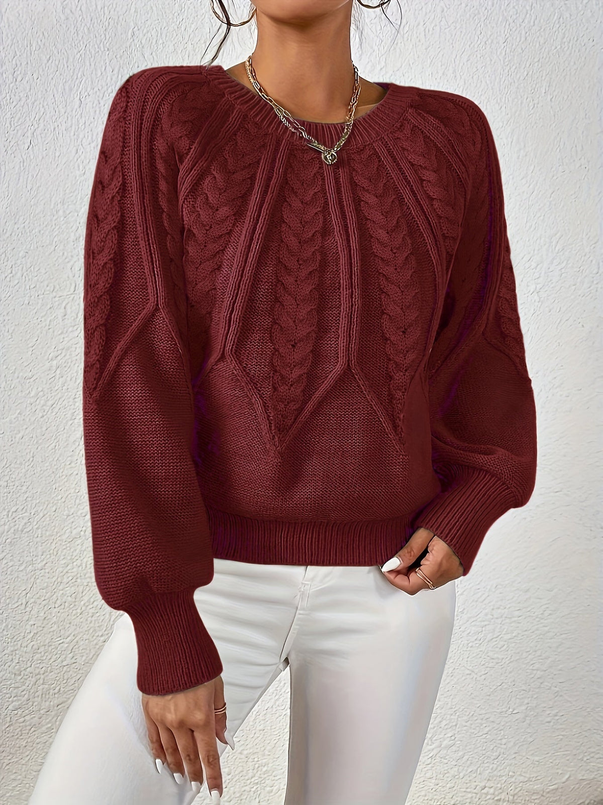 Eleanor | Oversized Cable Knit Sweater