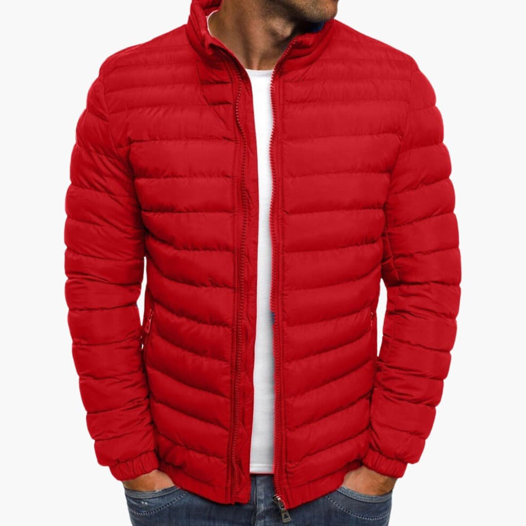 Men’s Lightweight Puffer Jacket with Stand Collar