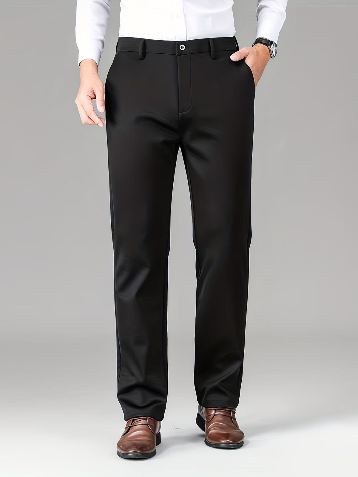 STRETCH STRAIGHT TROUSERS FOR MEN