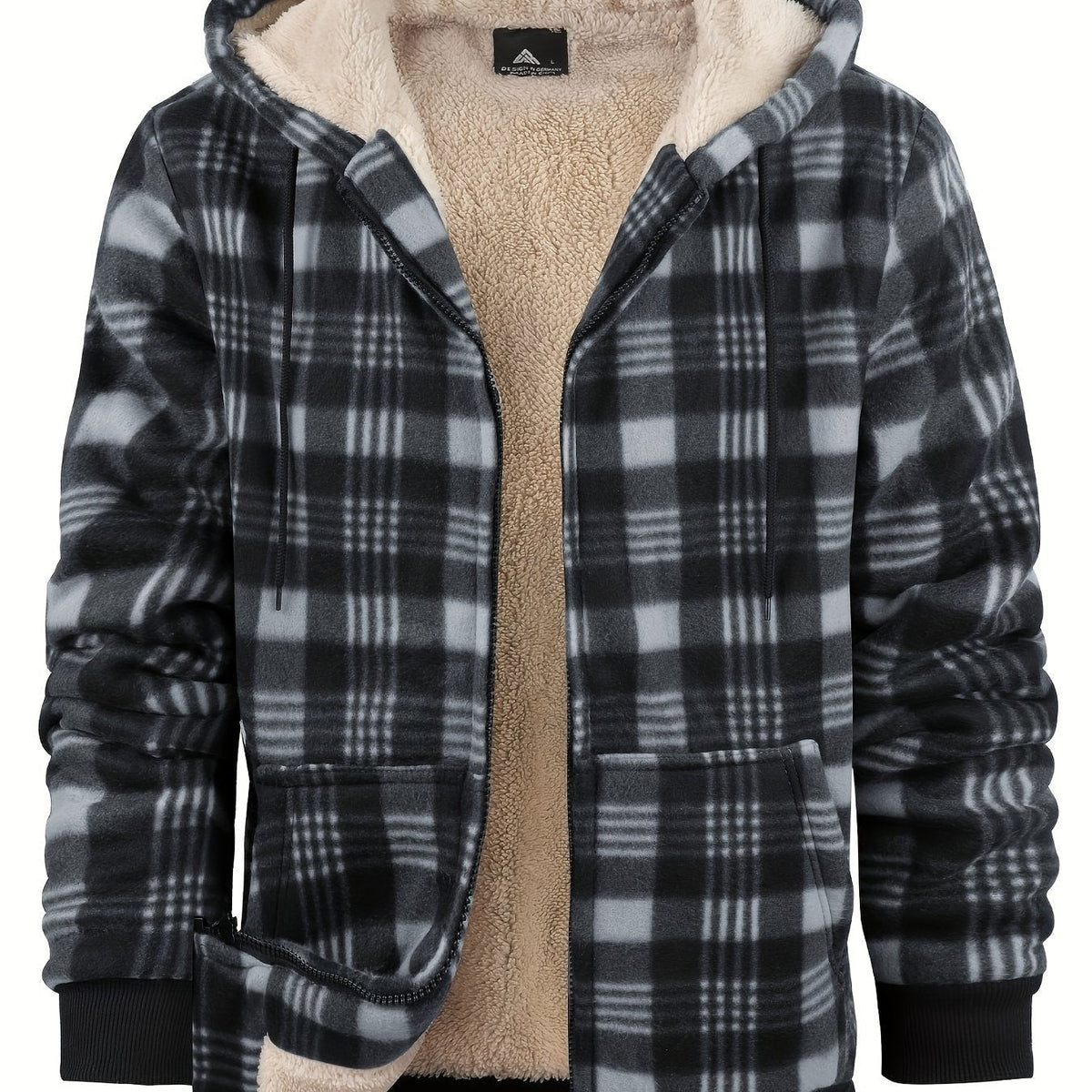 Women's Hooded Zip-Up Jacket | Lightweight Plaid Overshirt