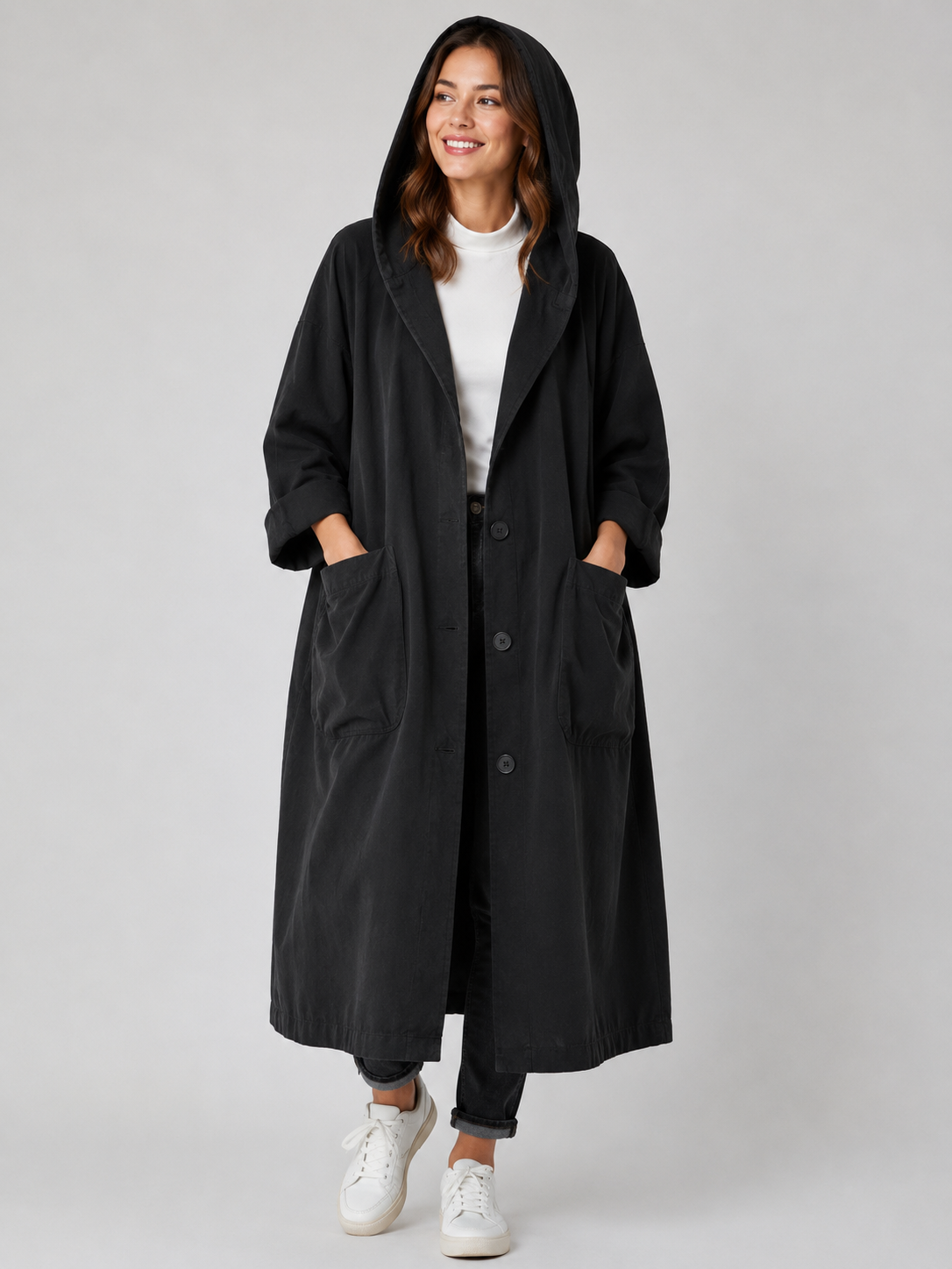 Women’s Longline Hooded Coat