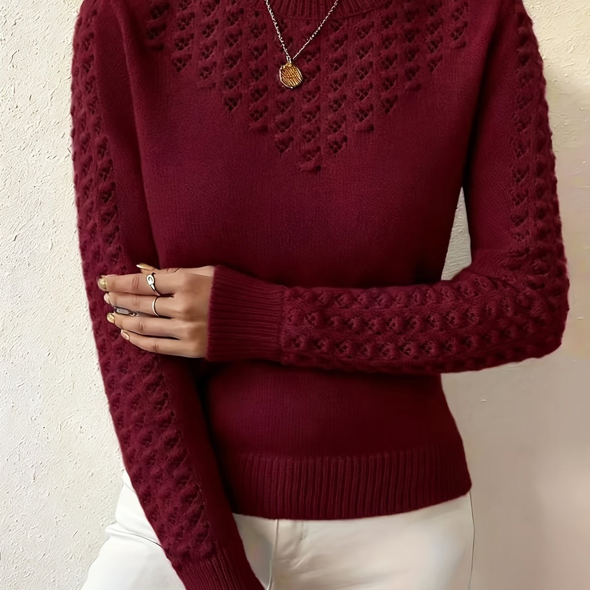 Bettany | Pointelle Crew Neck Sweater