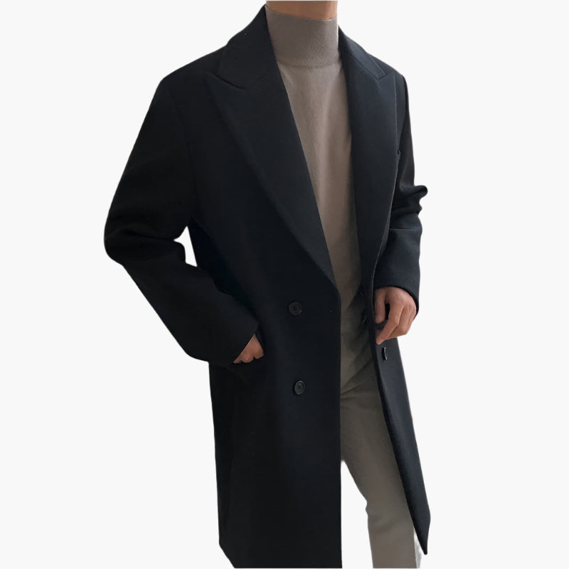 Men's Double-Breasted Overcoat | Tailored Wool Blend Coat