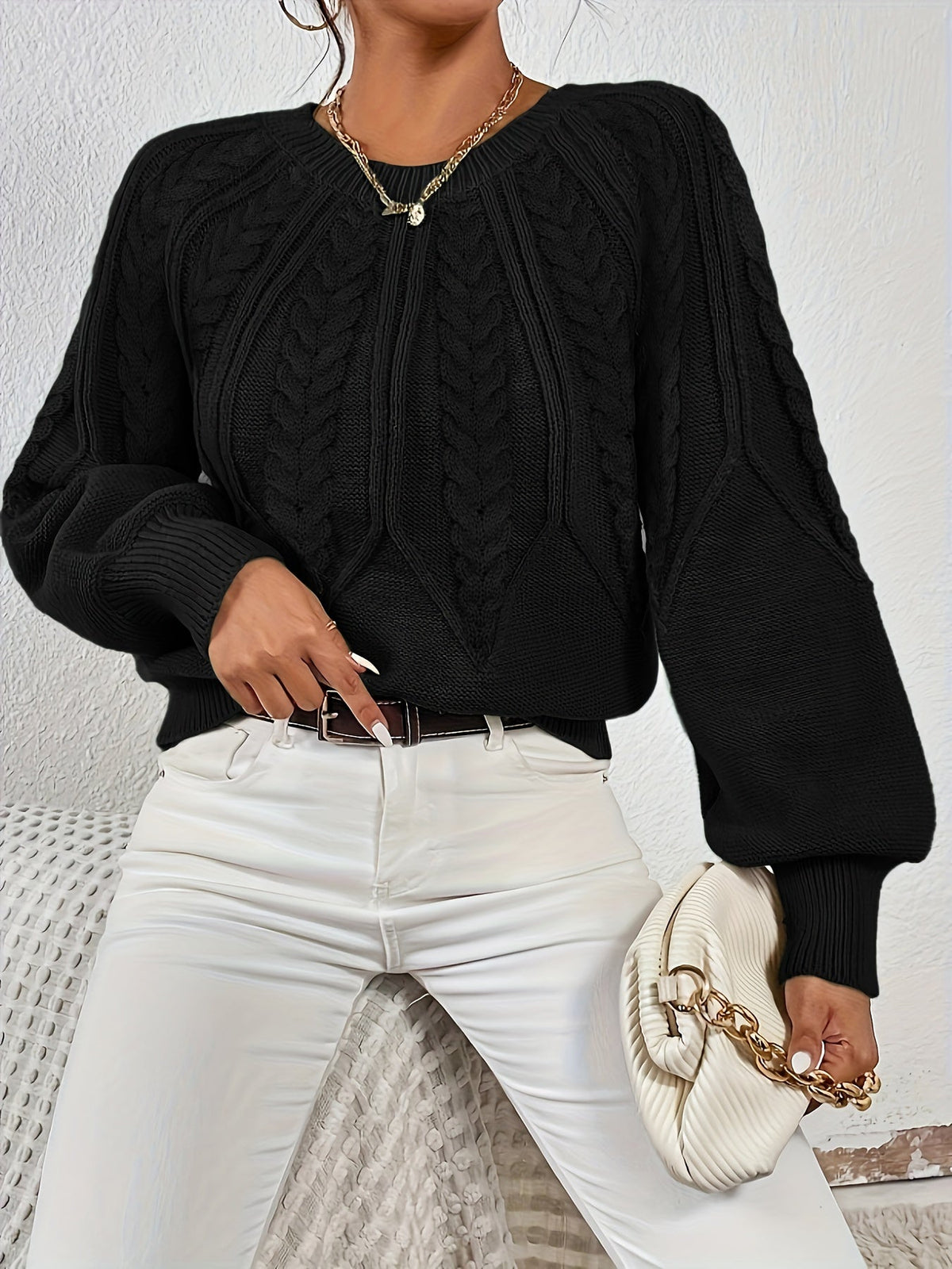 Eleanor | Oversized Cable Knit Sweater