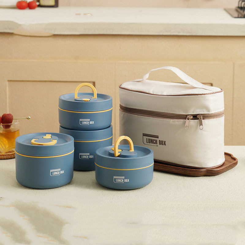 Insulated Bento Lunch Box with Stainless Steel Containers and Thermal Carrying Bag