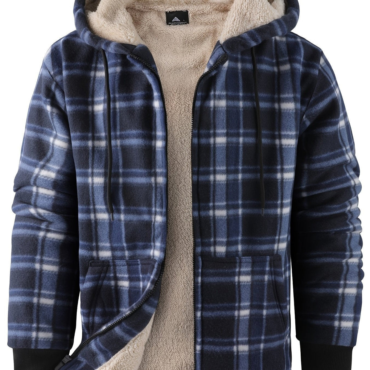 Women's Hooded Zip-Up Jacket | Lightweight Plaid Overshirt