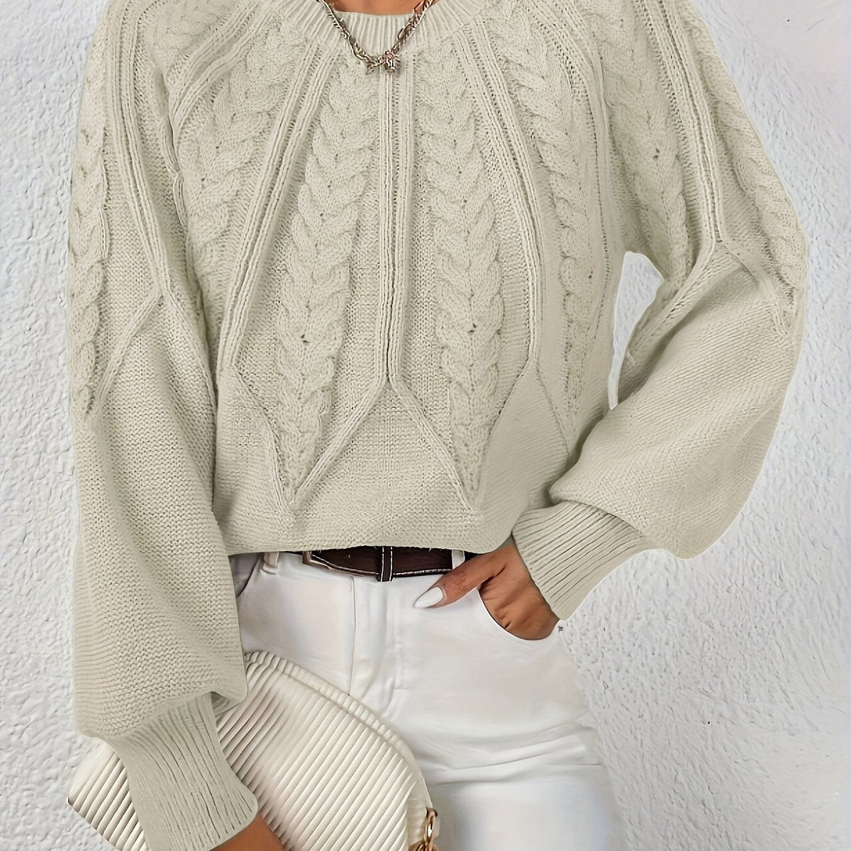 Eleanor | Oversized Cable Knit Sweater