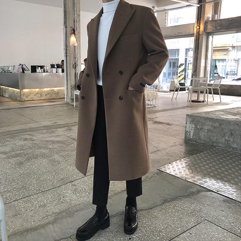 Men's Double-Breasted Overcoat | Tailored Wool Blend Coat
