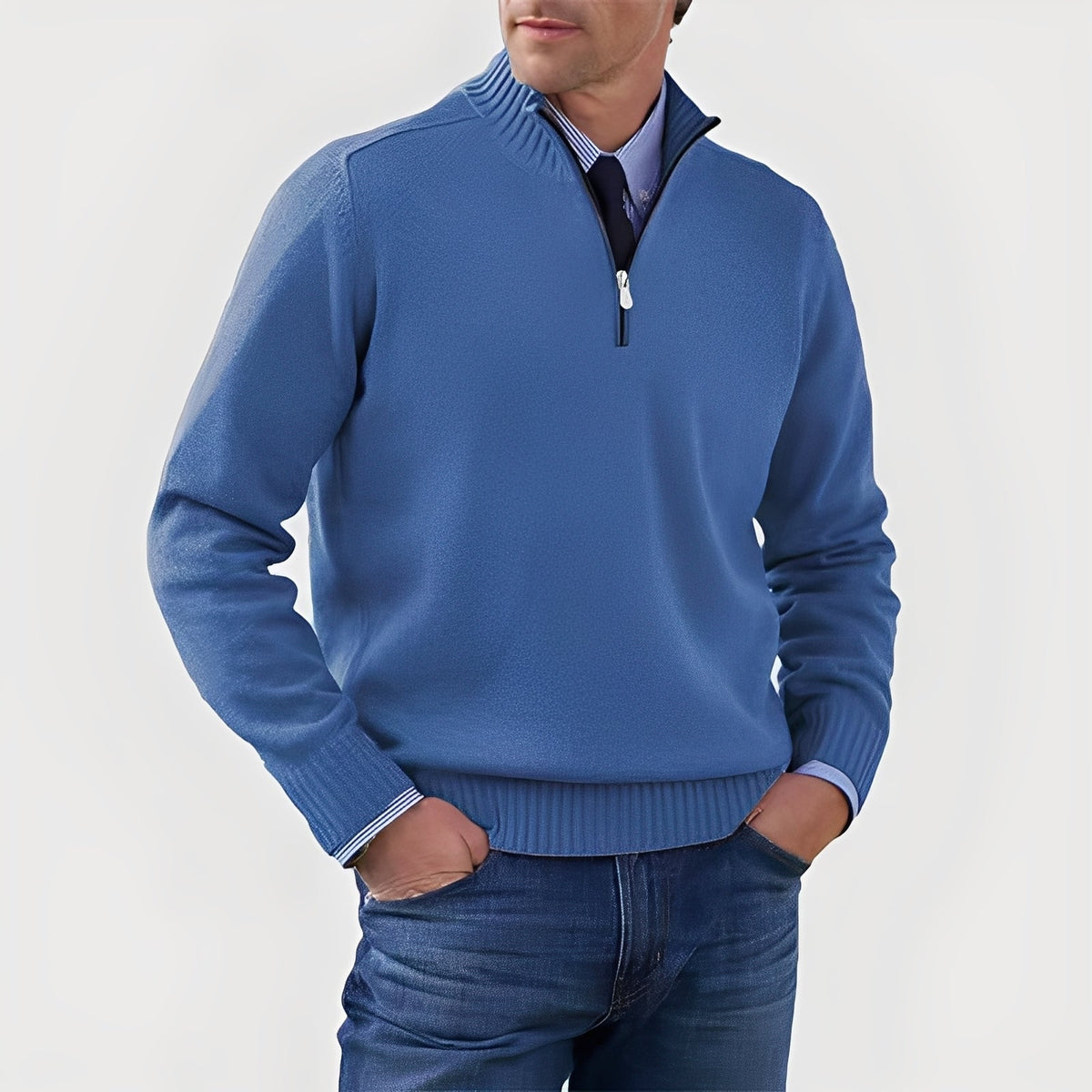 Nolan - Cozy sweater with half zipper