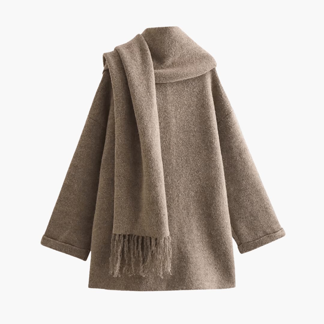 Viola | Button-Up Matching Scarf Cardigan