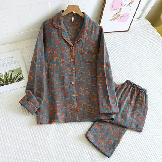 Women's Printed Pyjama Set | Button-Front Lounge Co-Ord