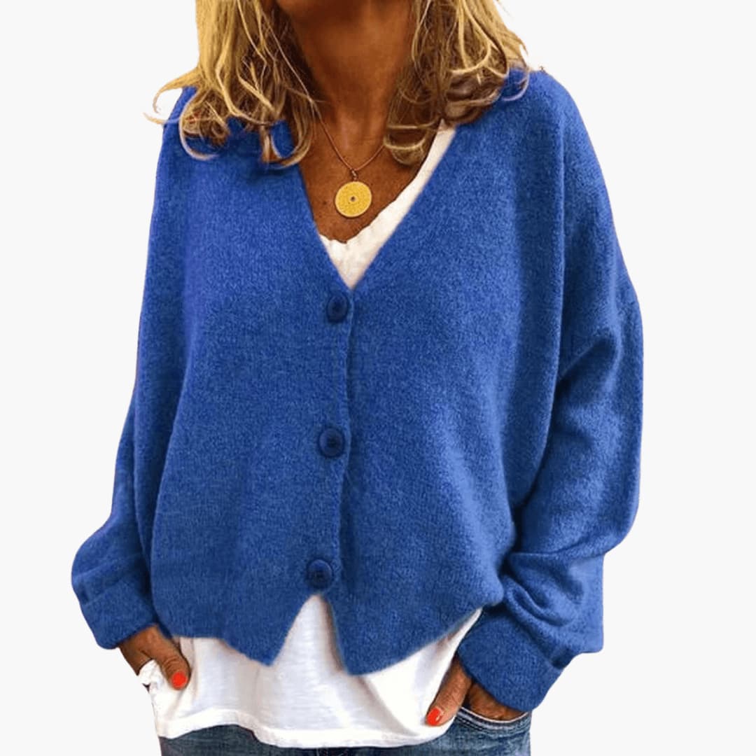Brooke | Knitted Button V-Neckline Cardigan