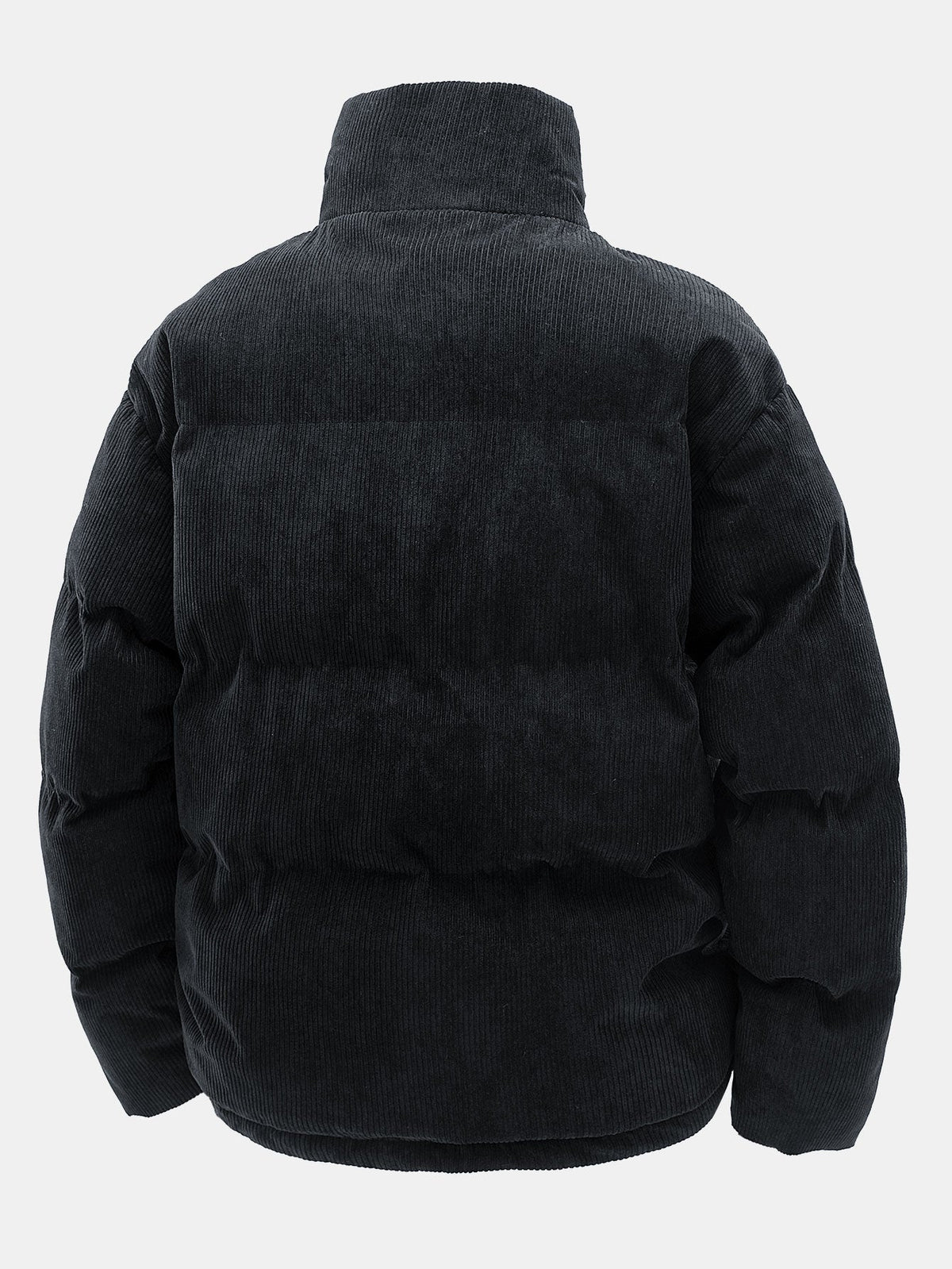 Men's Corduroy Puffer Jacket – Warm Padded Winter Outerwear with High Stand Collar and Utility Pockets