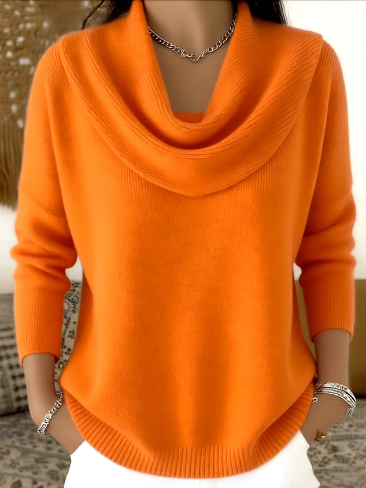 Women’s Cowl Neck Knitted Jumper