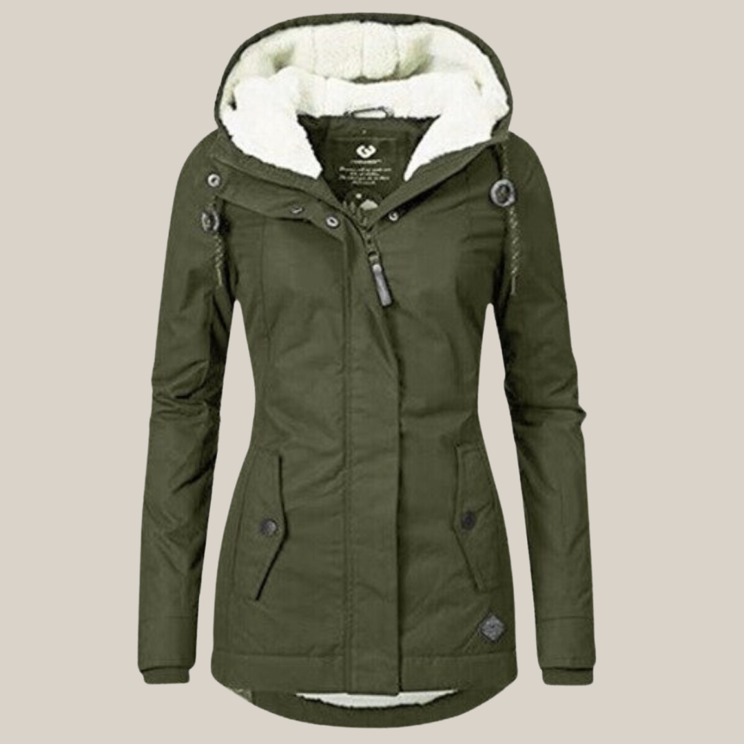 Women's Fleece-Lined Winter Jacket with Hood