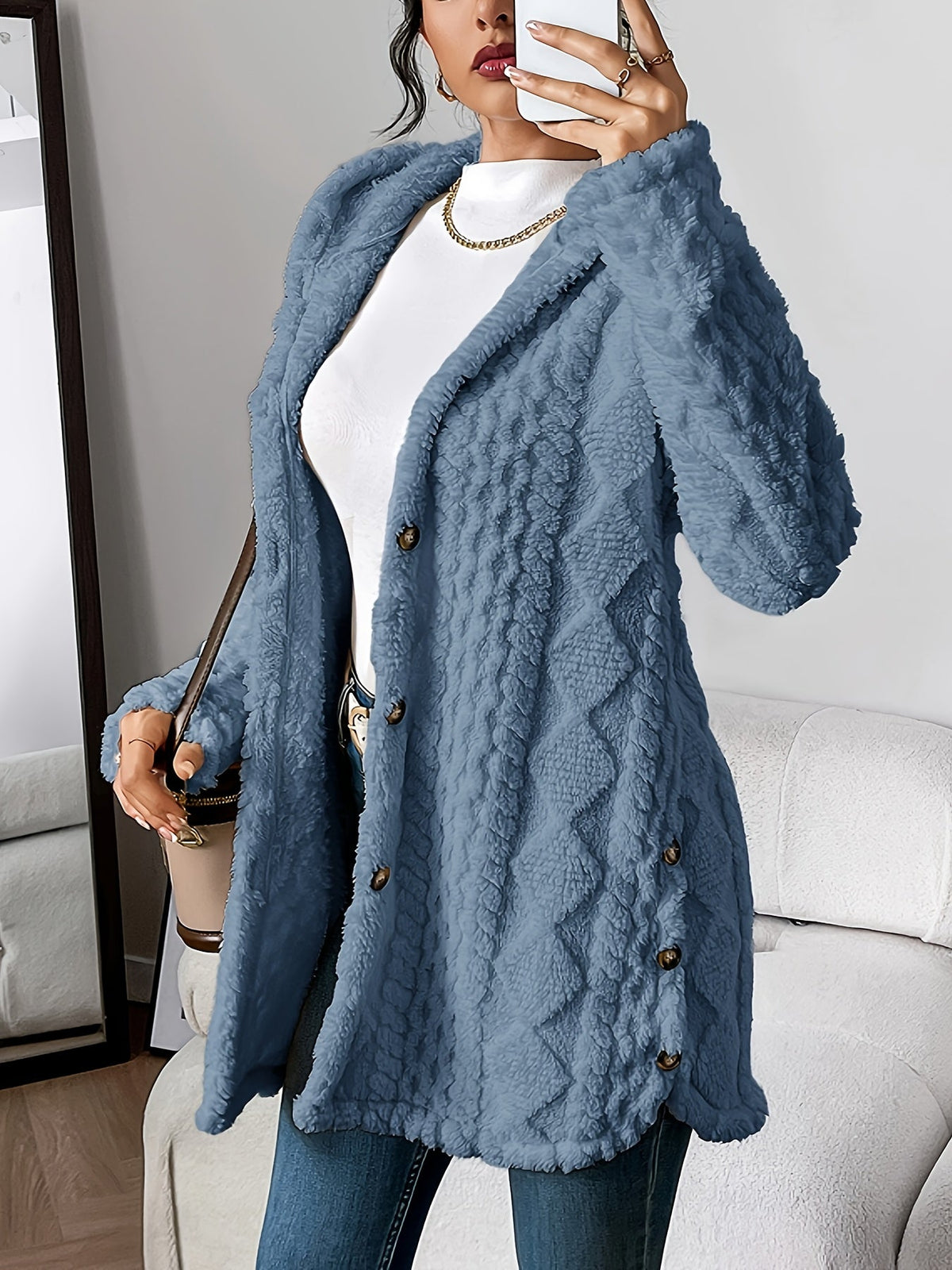 Noelani | Plush Hooded Cardigan