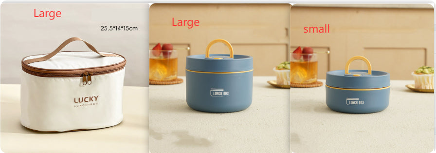 Insulated Bento Lunch Box with Stainless Steel Containers and Thermal Carrying Bag