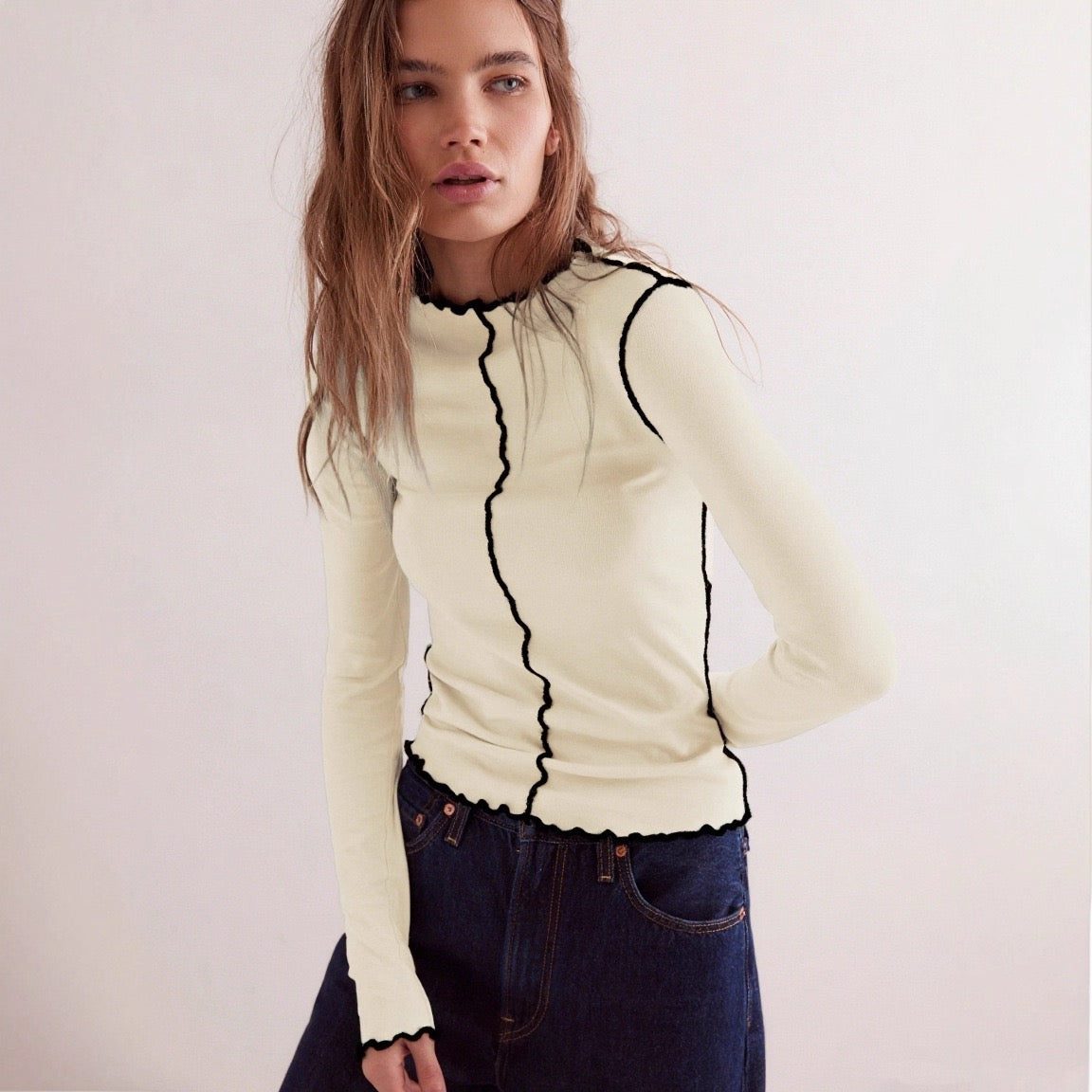 Millie | Longsleeve Shirt with Contrast Details