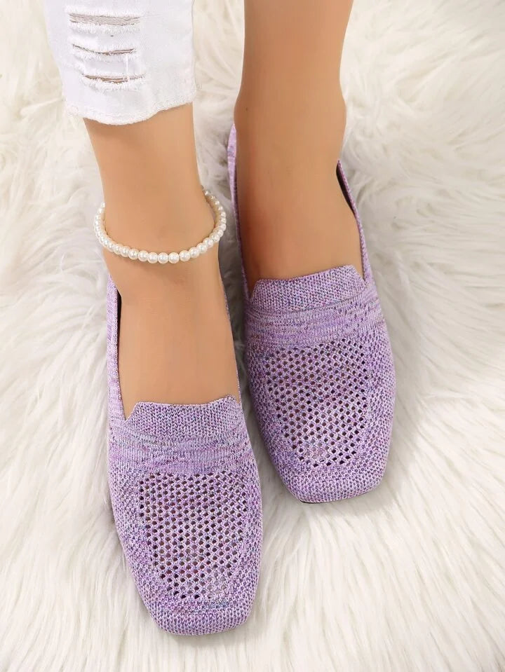 Women's Embellished Ballet Flats with Pearl Ankle Strap
