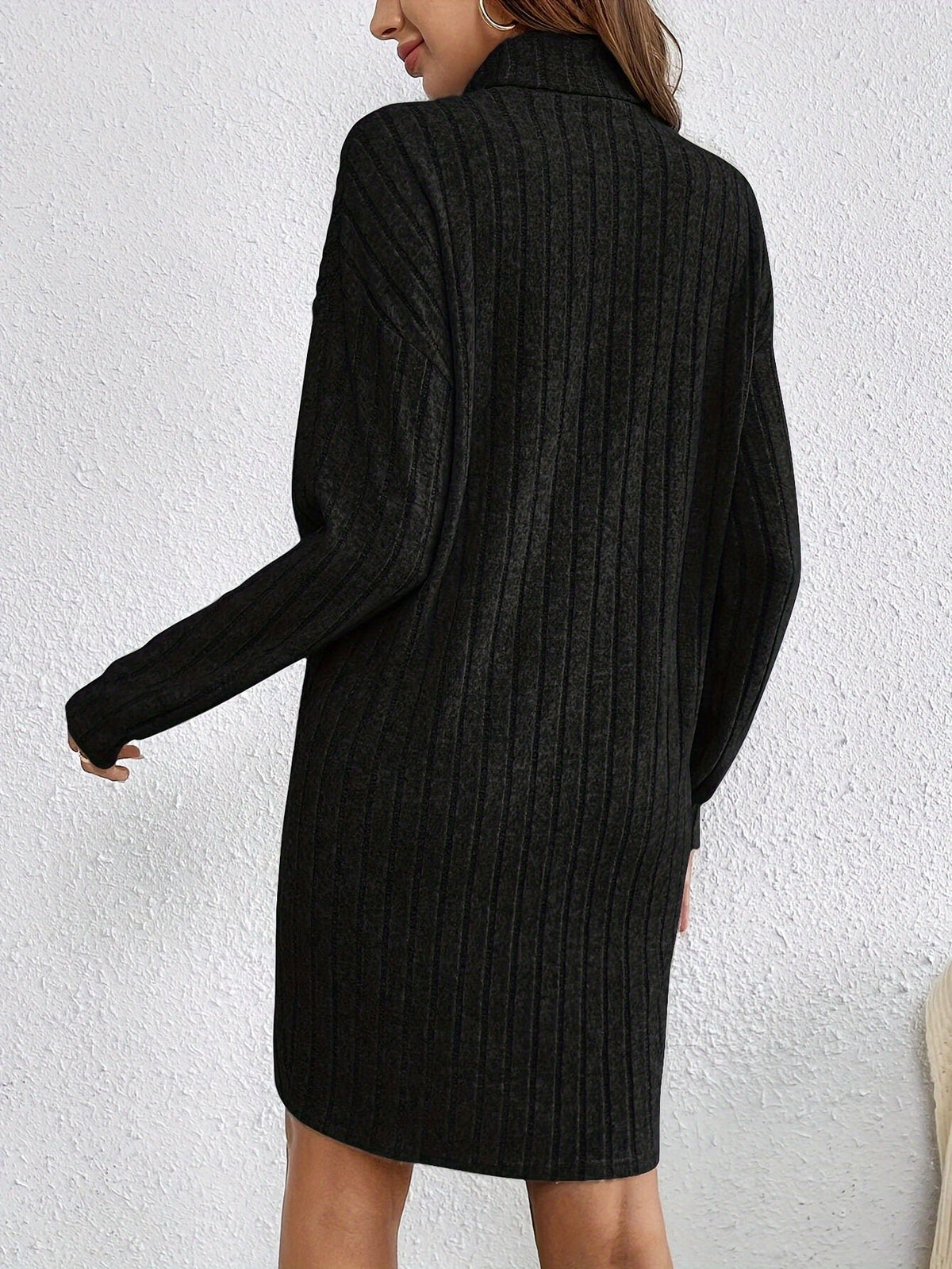 Florence | Turtleneck Ribbed Knit Bodycon Midi Sweater Dress
