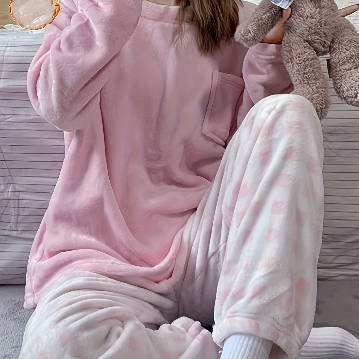 Marcella | Plush Two-Piece Pajama Set