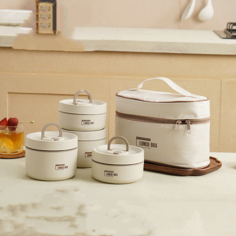 Insulated Bento Lunch Box with Stainless Steel Containers and Thermal Carrying Bag