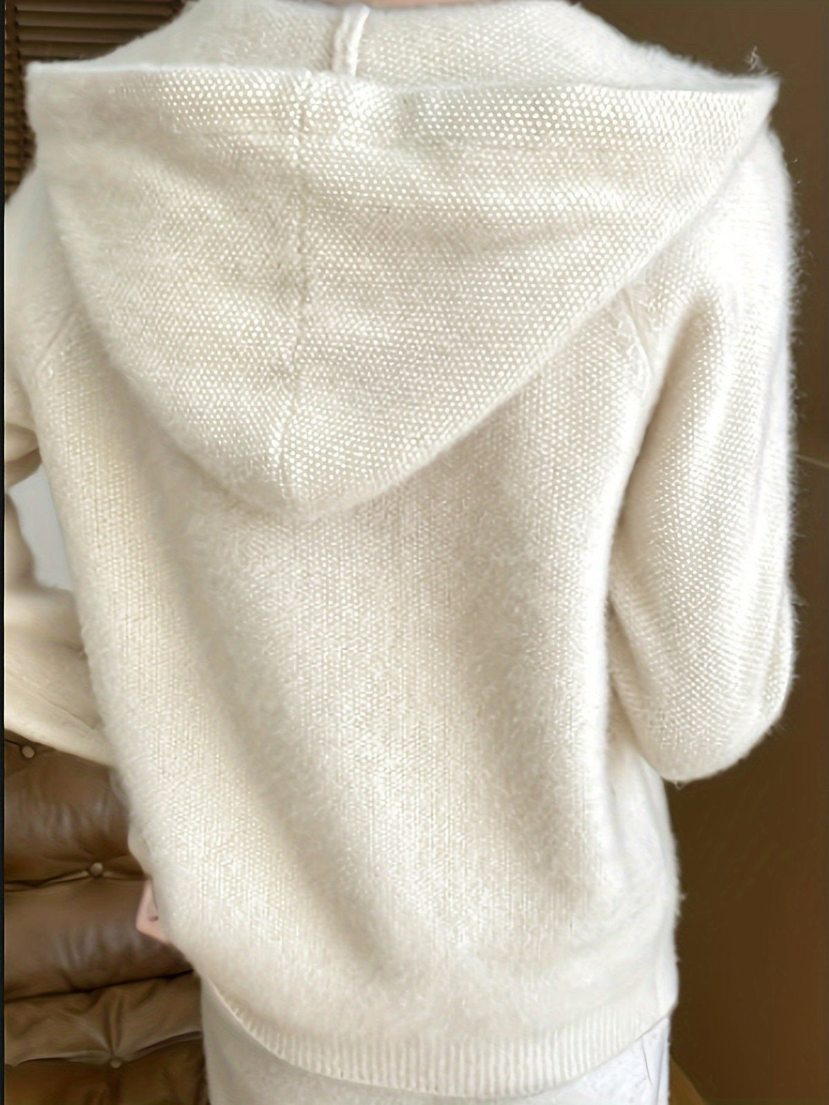 Bianca | Hooded Zip Up Oversized Knit Cardigan