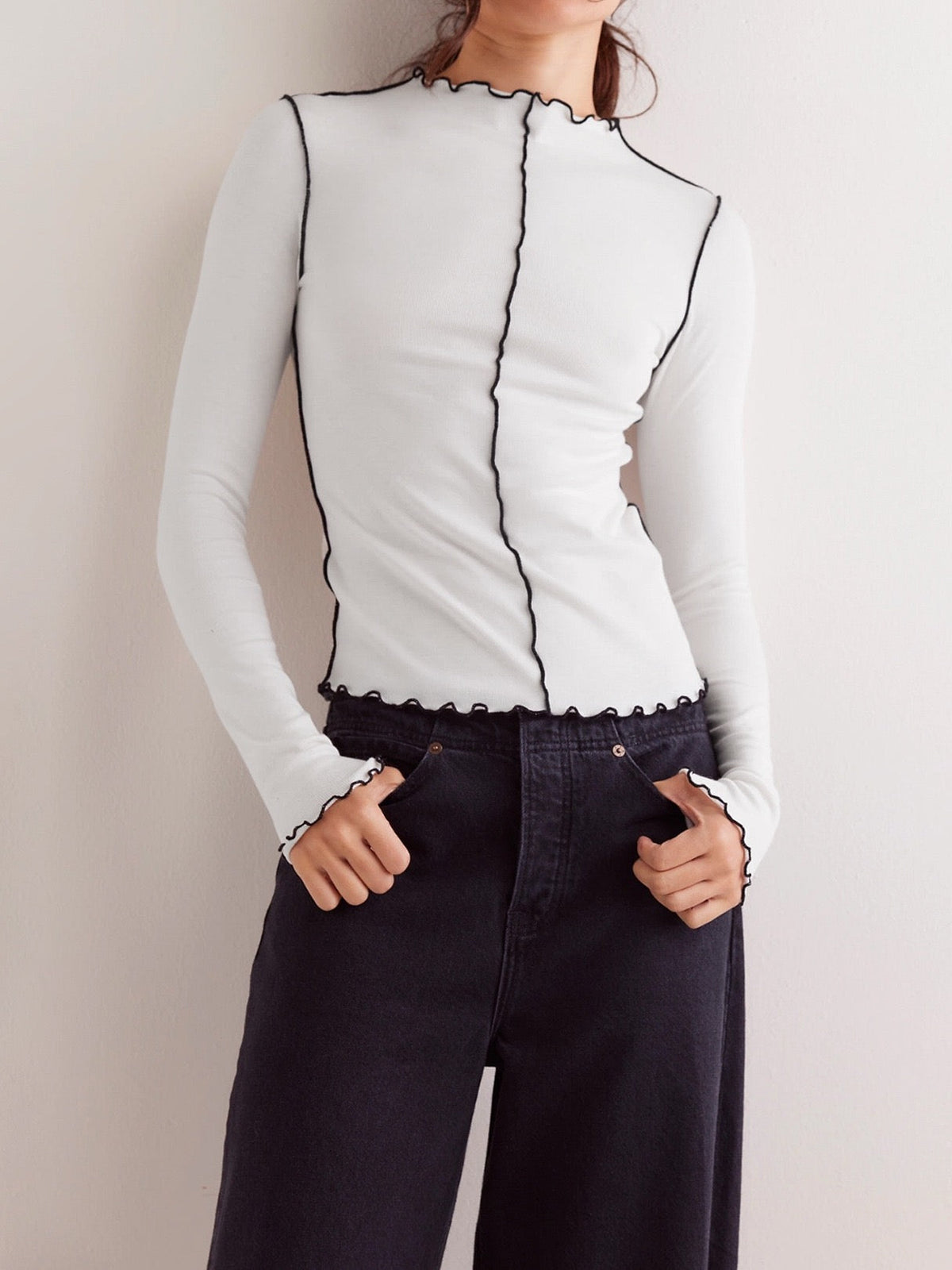 Millie | Longsleeve Shirt with Contrast Details