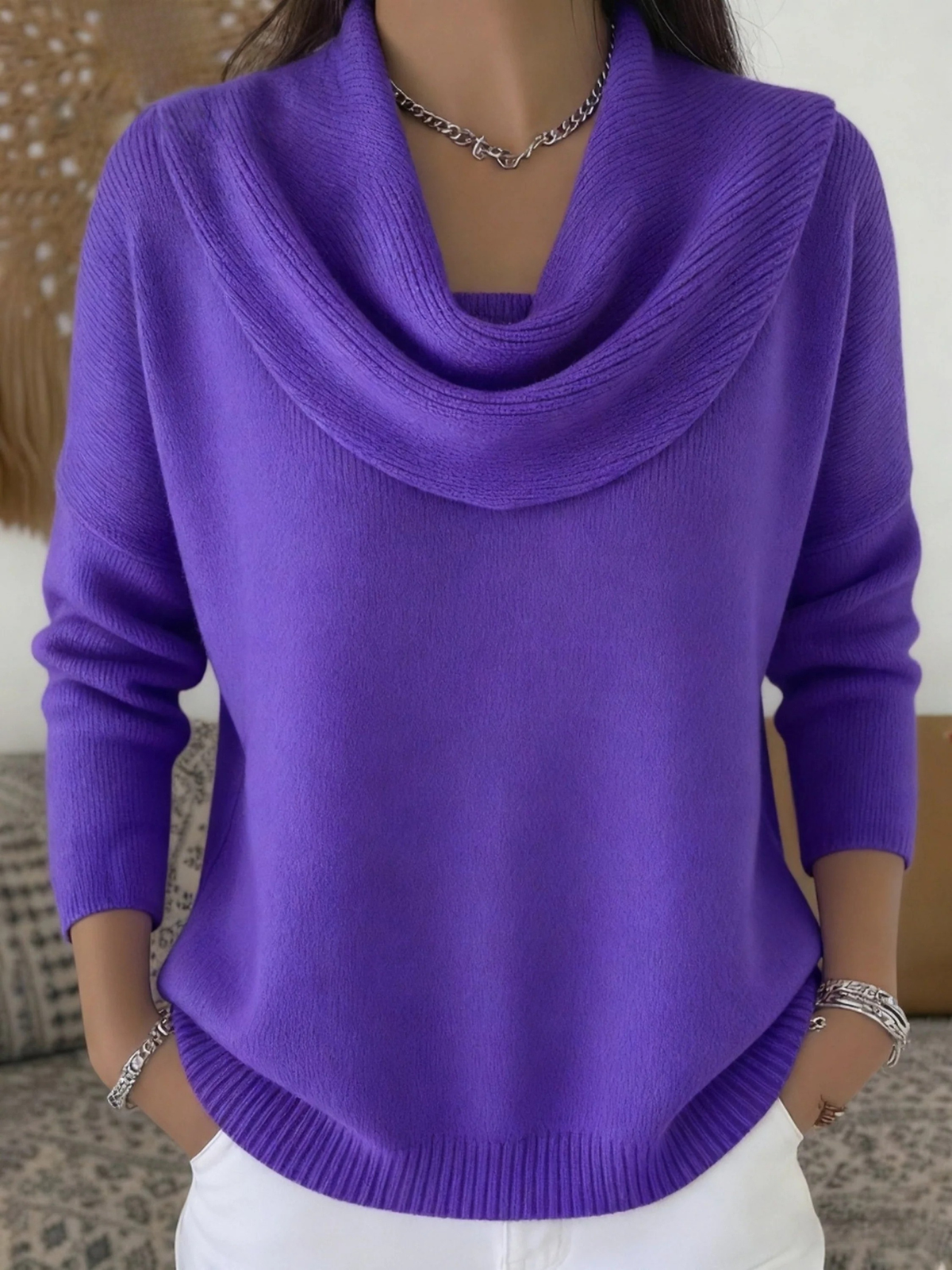 Women’s Cowl Neck Knitted Jumper