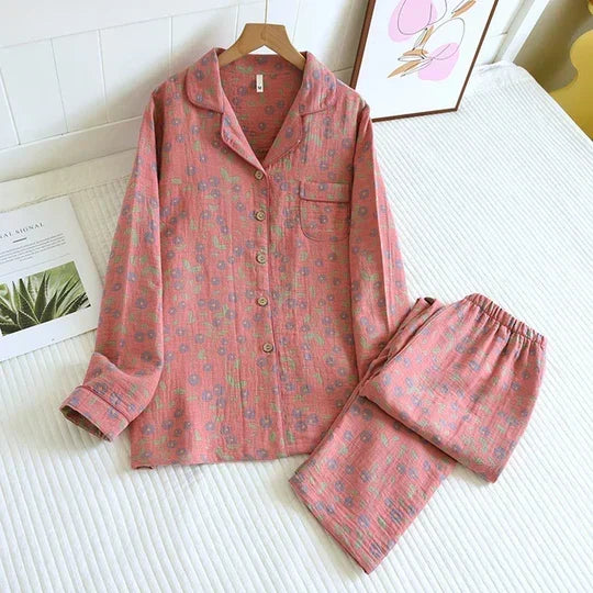 Women's Printed Pyjama Set | Button-Front Lounge Co-Ord