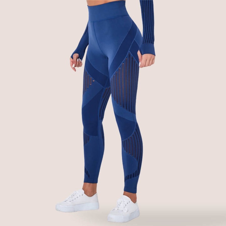 Women's High-Waist Mesh Panel Gym Leggings