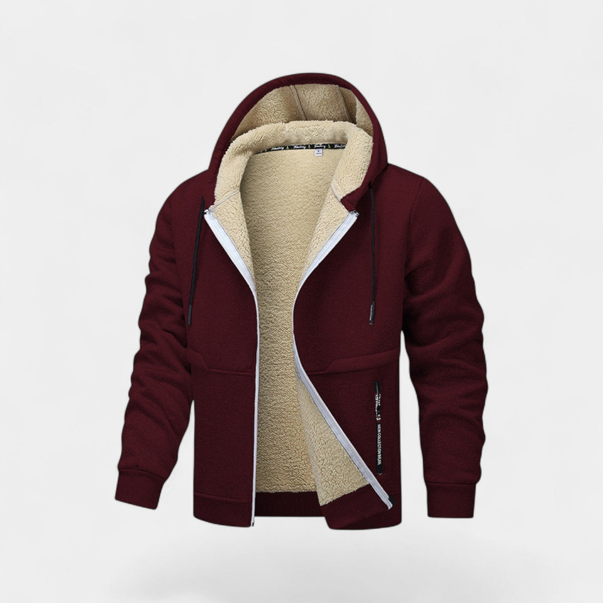 Men's Hooded Sherpa-Lined Zip-Up Cardigan | Logan