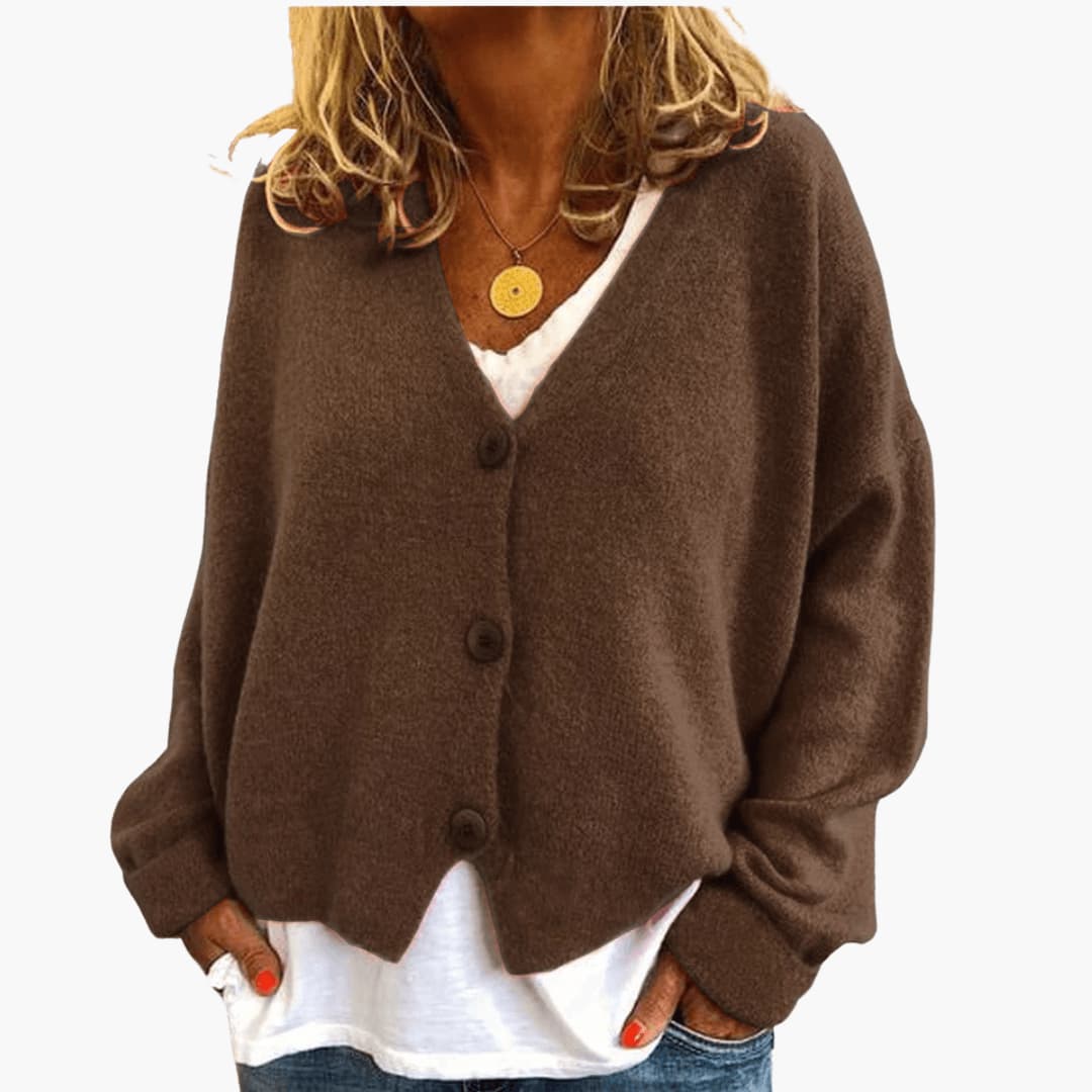 Brooke | Knitted Button V-Neckline Cardigan