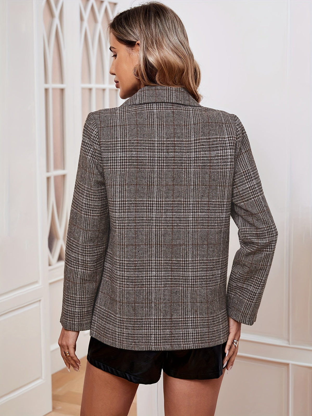 Opal | Plaid Long Sleeve Blazer