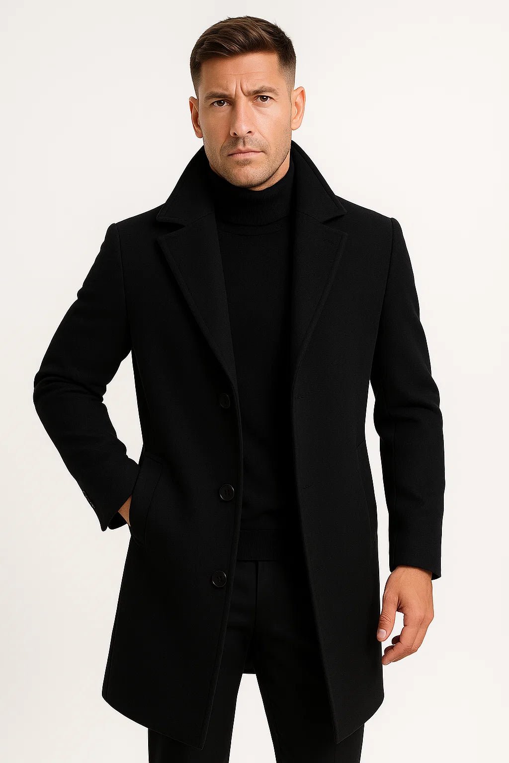 Men's Mid-Length Trench Coat | Double-Breasted