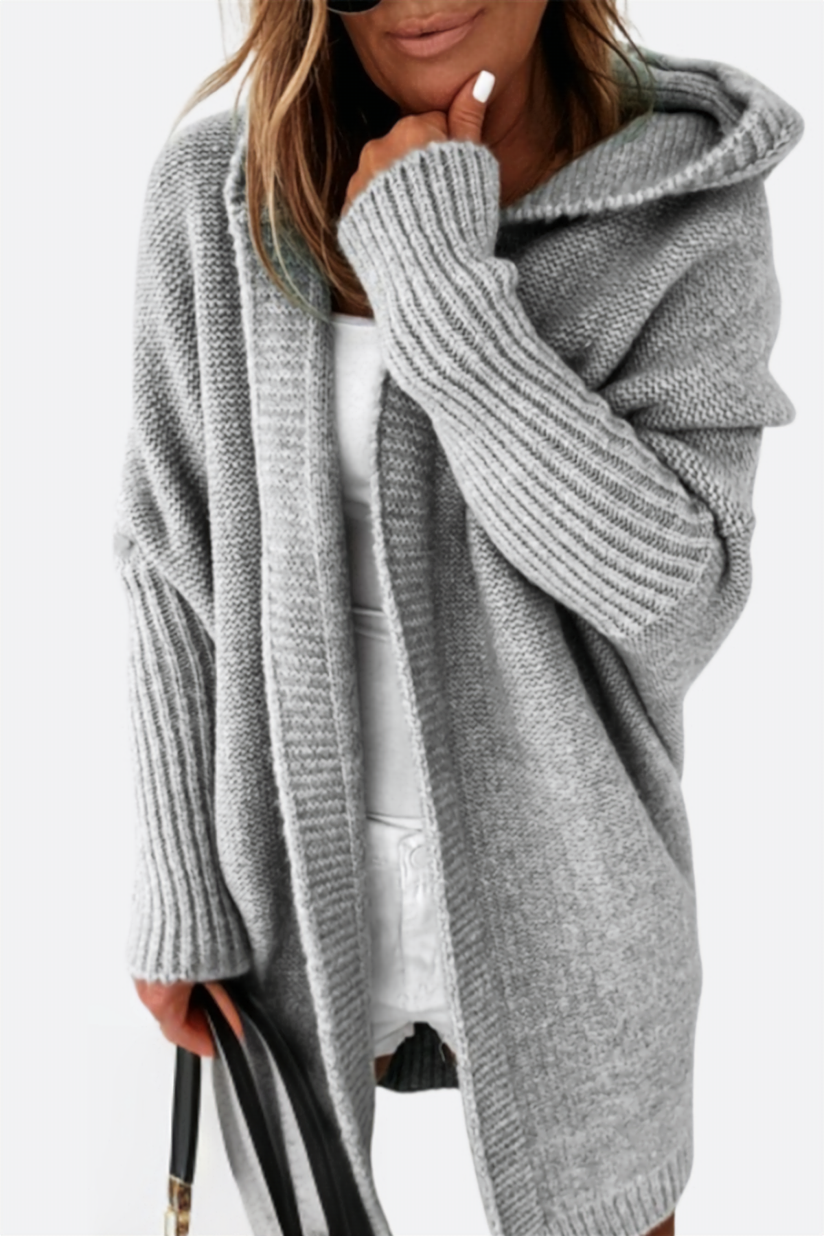 Women's Oversized Hooded Cardigan | Cozy Knit Sweater