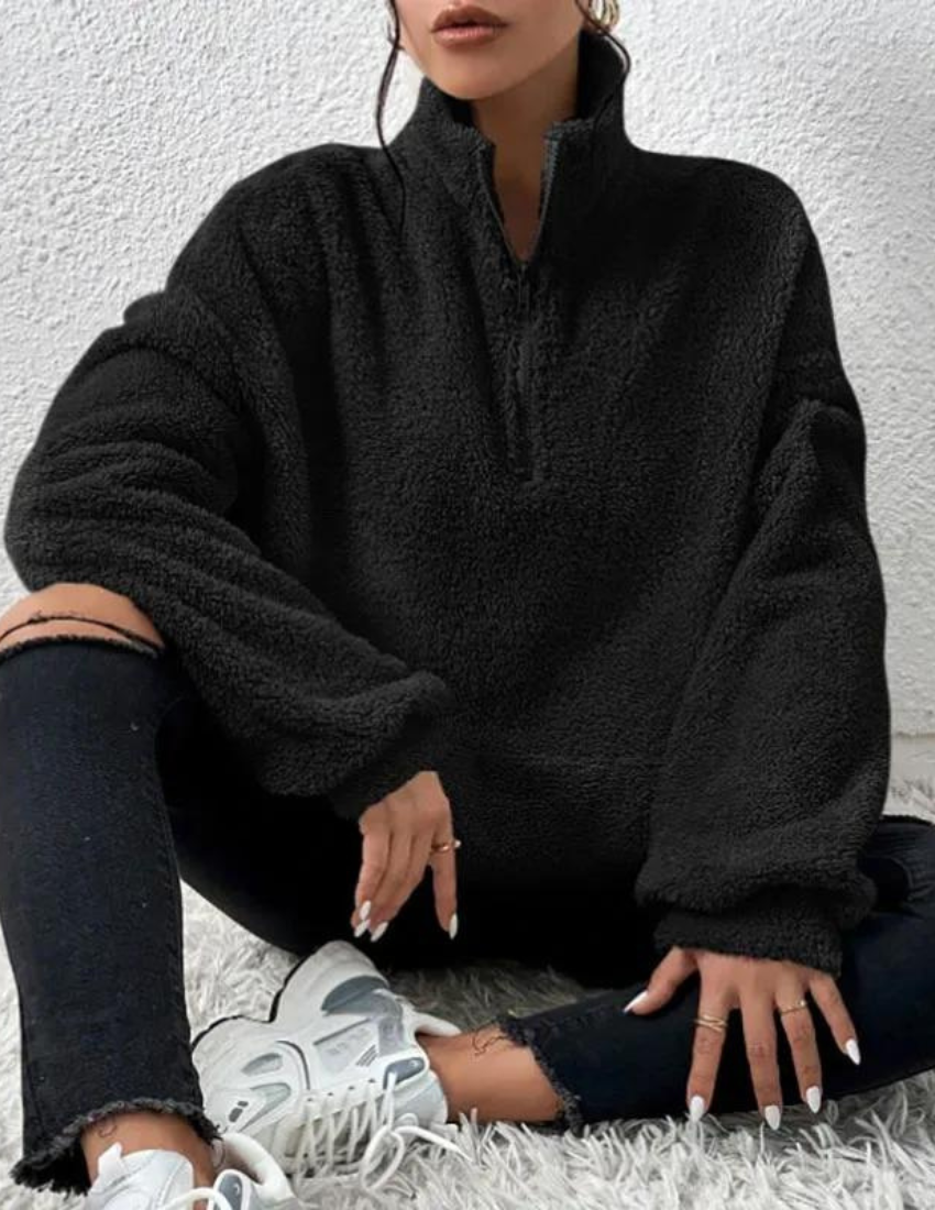 Aurelie-June Fluffy Fleece Half-Zip