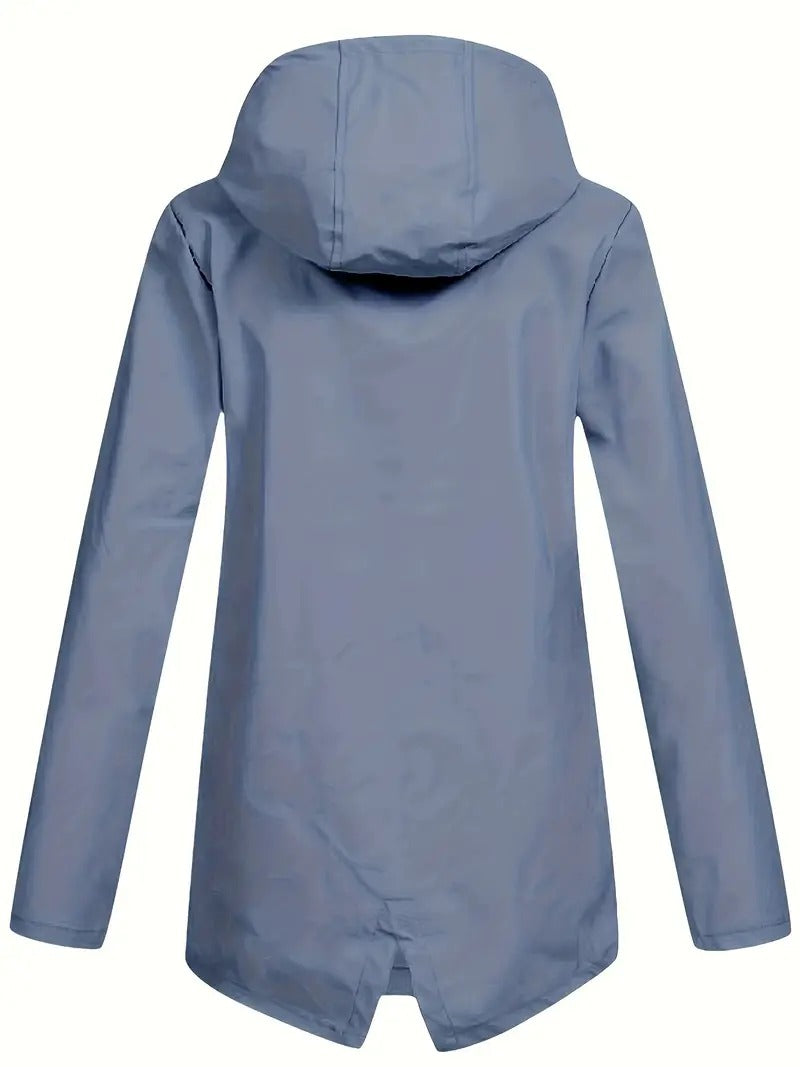 Women's Waterproof Rain Jacket with Fleece-Lined Hood