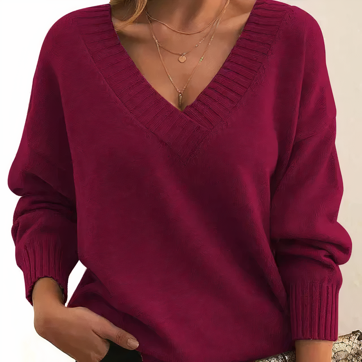 Herbst - Elegant and warm V-neck sweater