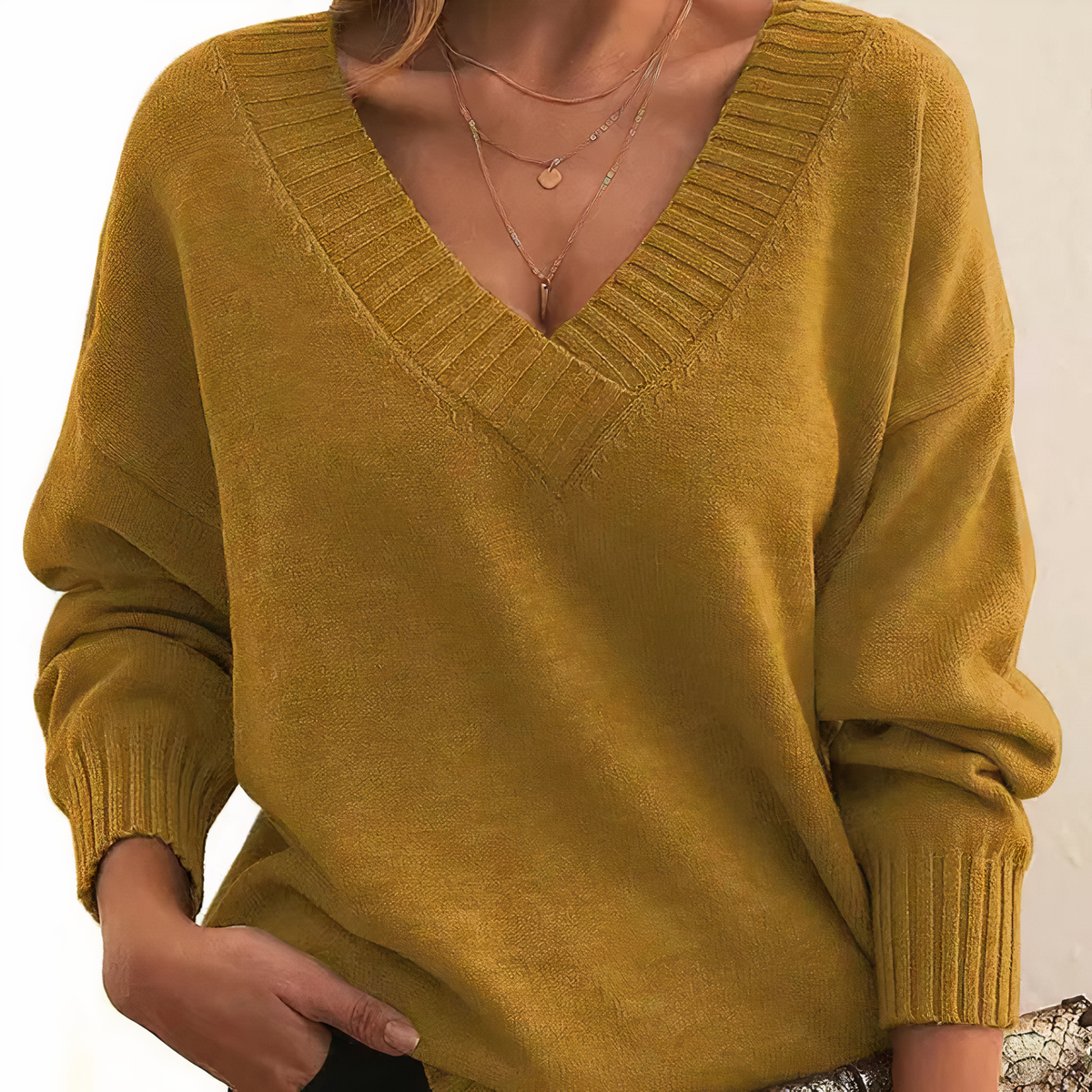 Herbst - Elegant and warm V-neck sweater