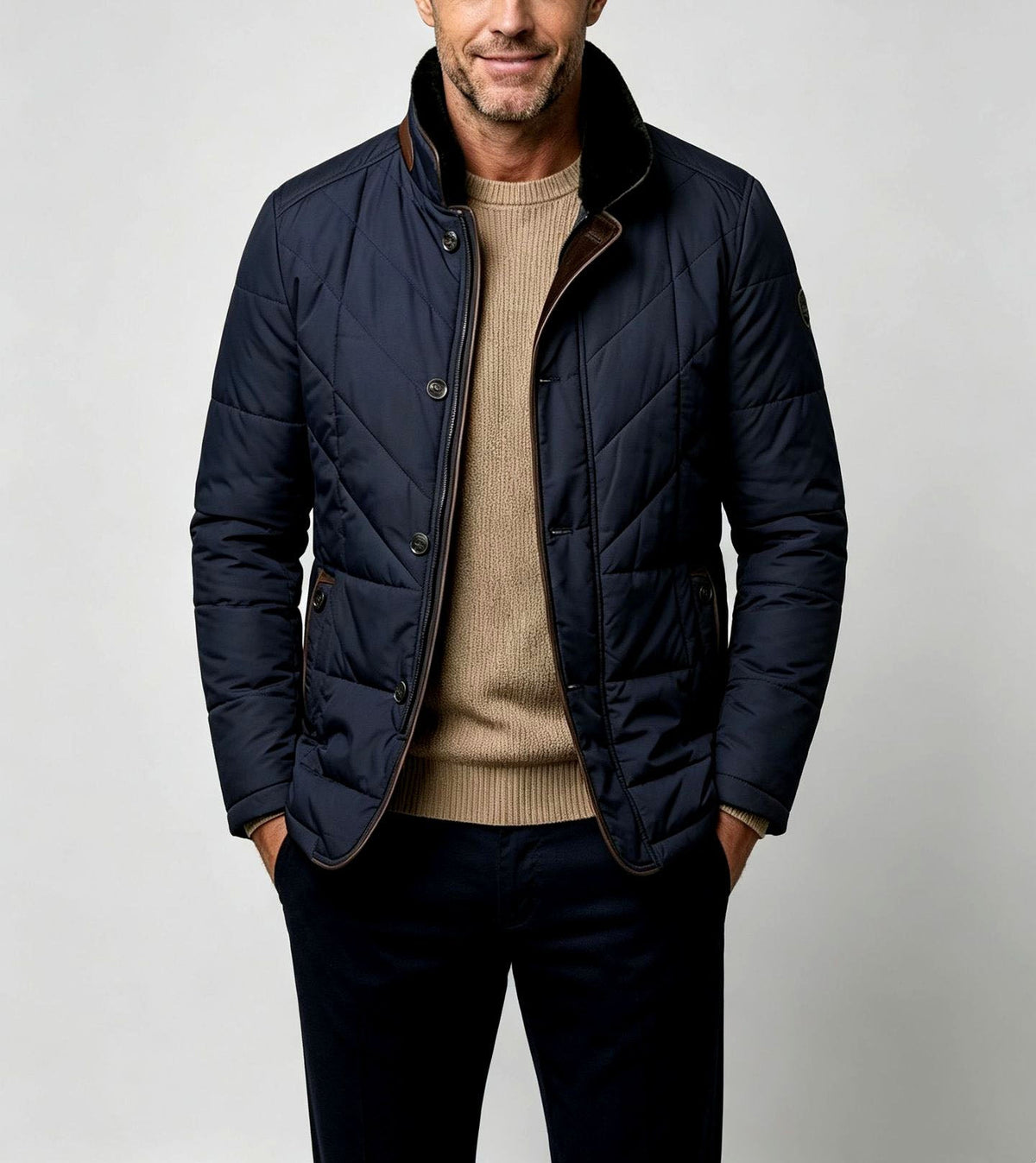 Alfie - Men's Quilted Stand Collar Lightweight Jacket