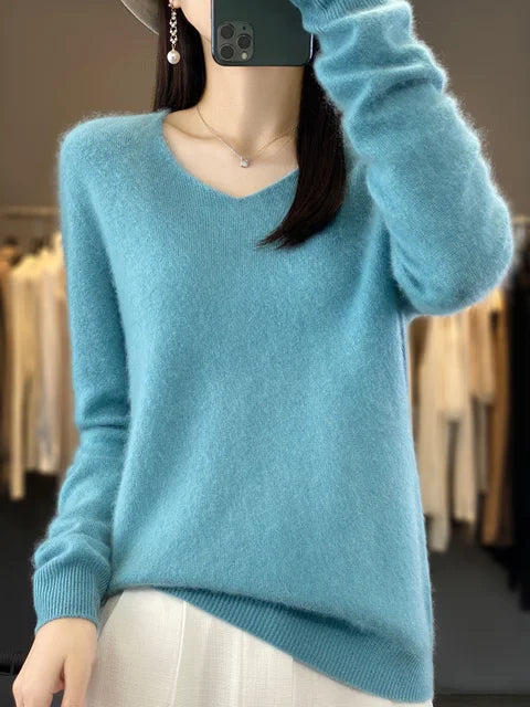 Hester | V-Neck Green Sweater