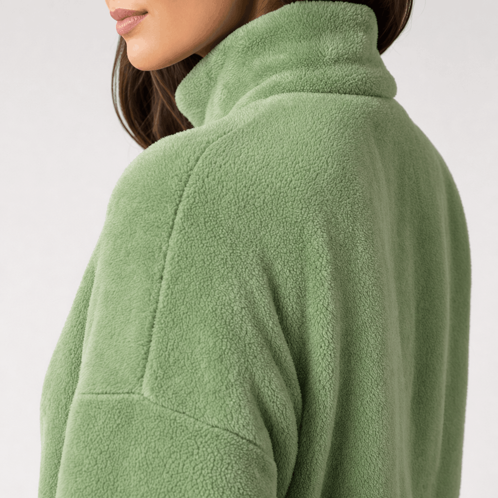 Amarah Plush Fleece Jacket – Teddy Zip-Up Stand Collar Drawstring Side Pocket Winter Outerwear