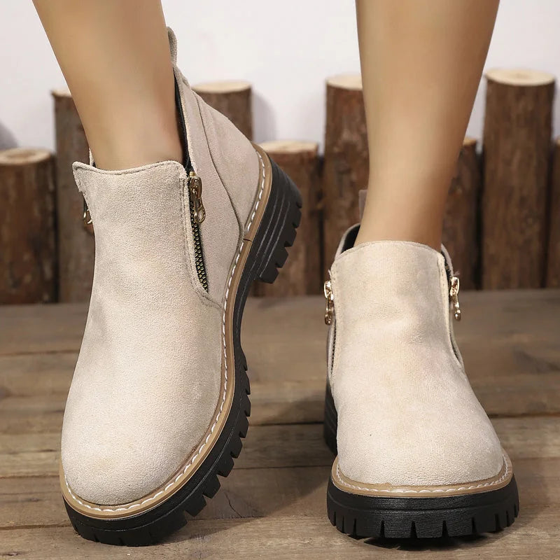 Women’s Chunky Zip Ankle Boots