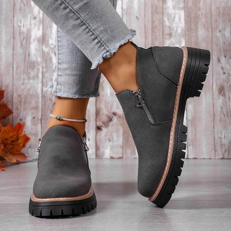 Women’s Chunky Zip Ankle Boots