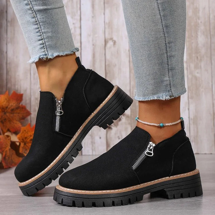 Women’s Chunky Zip Ankle Boots