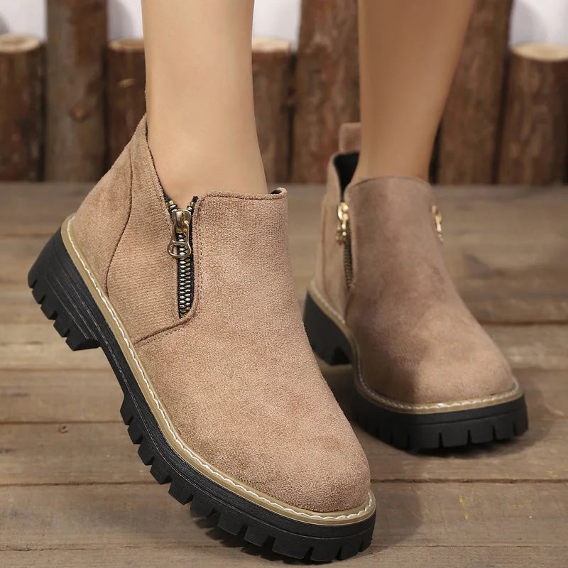 Women’s Chunky Zip Ankle Boots