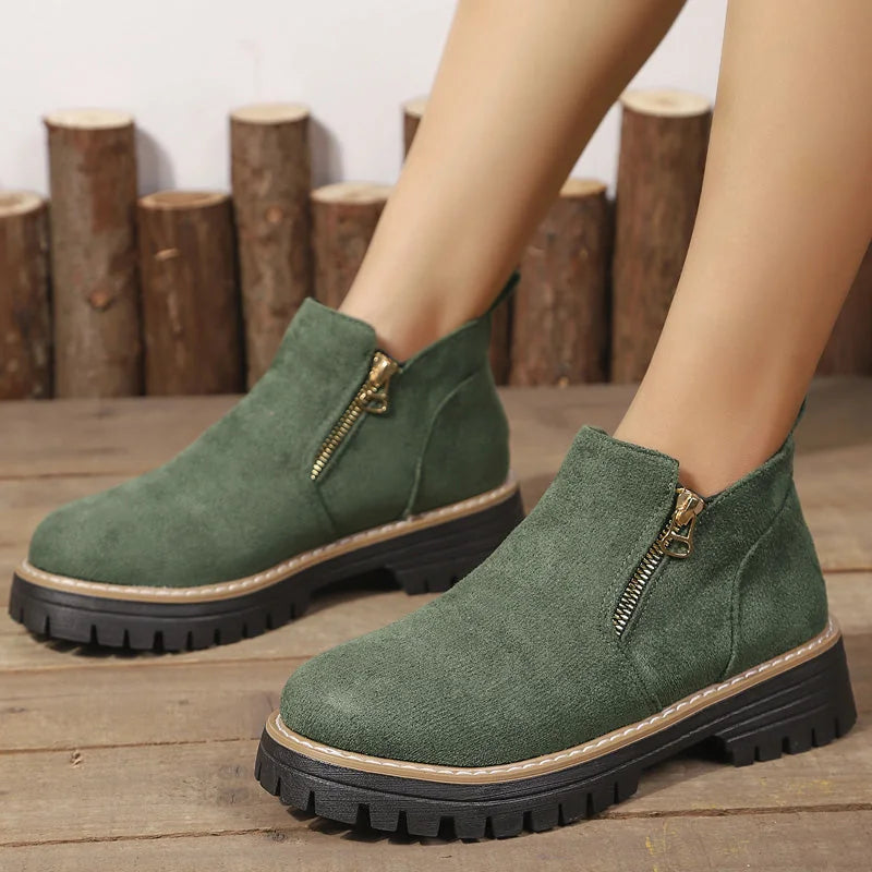 Women’s Chunky Zip Ankle Boots