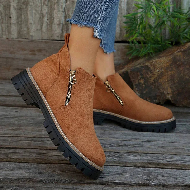 Women’s Chunky Zip Ankle Boots